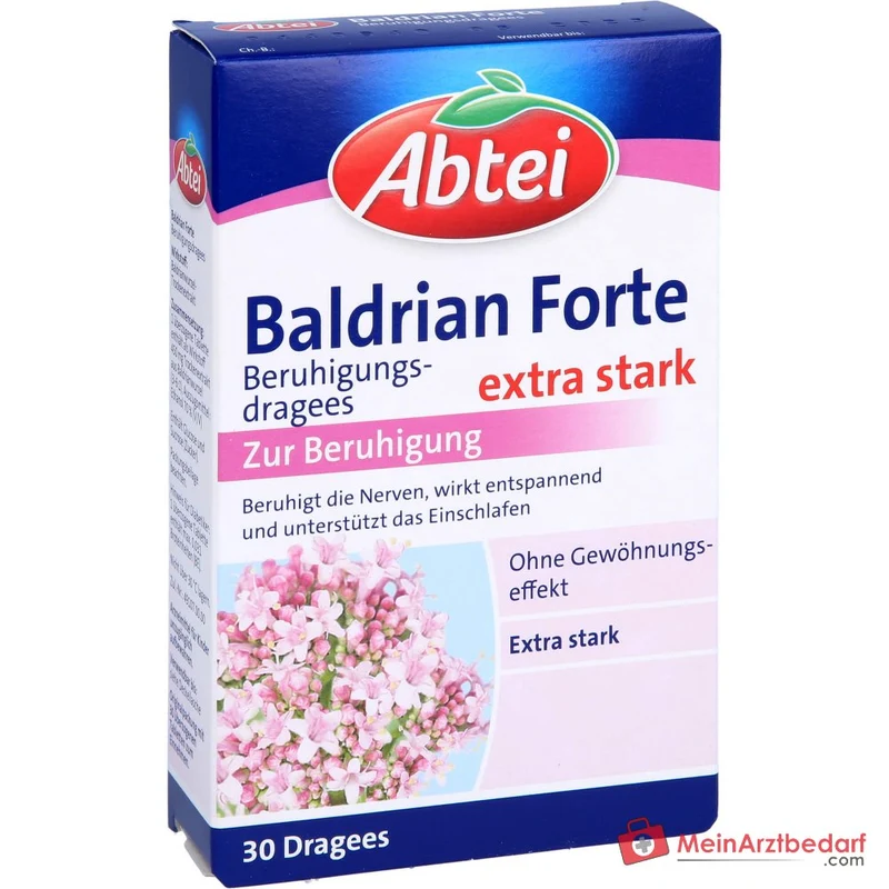 Abtei Baldrian Forte Baldrianwurzel-Trockenextrakt Beruhigungsdragees, 30 St.