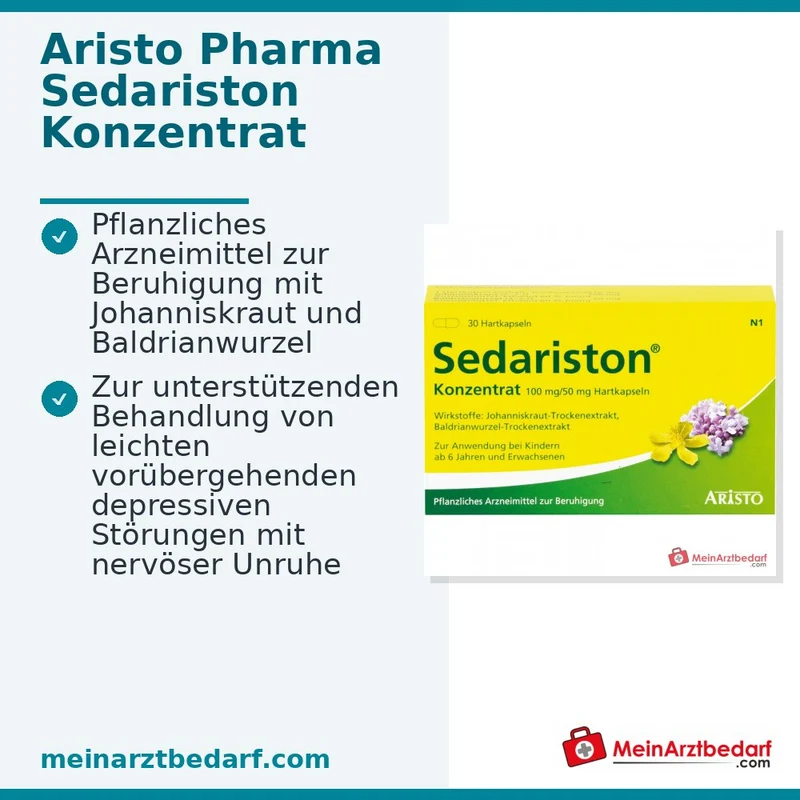 Aristo Pharma Sedariston Konzentrat Johanniskraut-Trockenextrakt / Baldrianwurzel-Trockenextrakt Hartkapseln, 30 St.