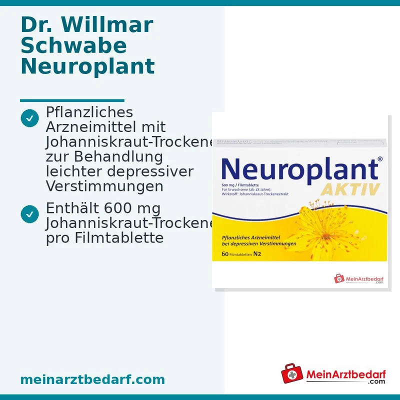 Dr. Willmar Schwabe Neuroplant Aktiv Johanniskraut-Trockenextrakt Filmtabletten 600 mg, 100 St.