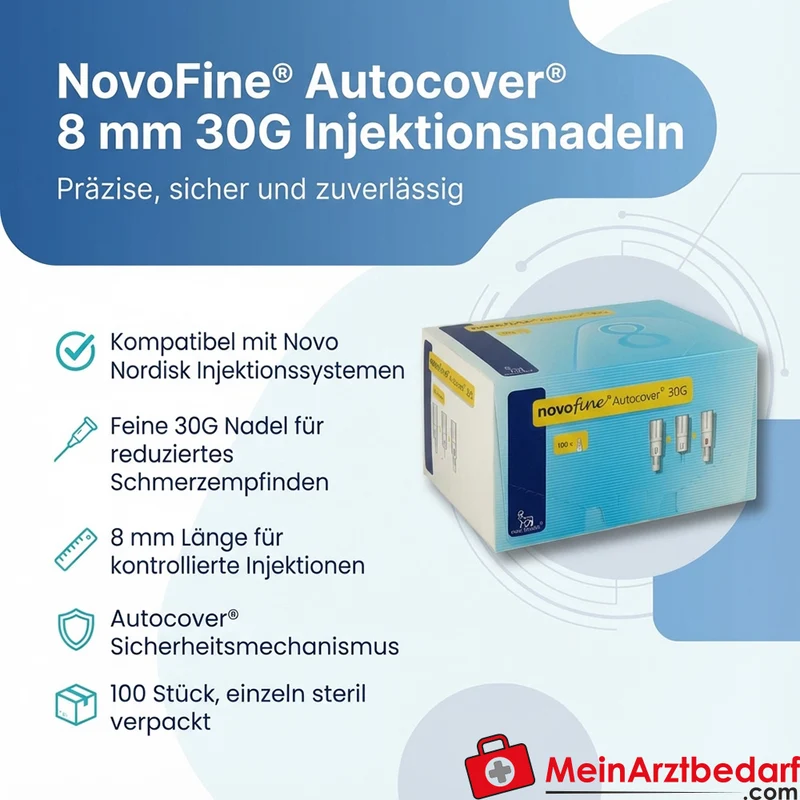NovoFine Autocover 8 mm 30G Injektionsnadeln 100 Stück