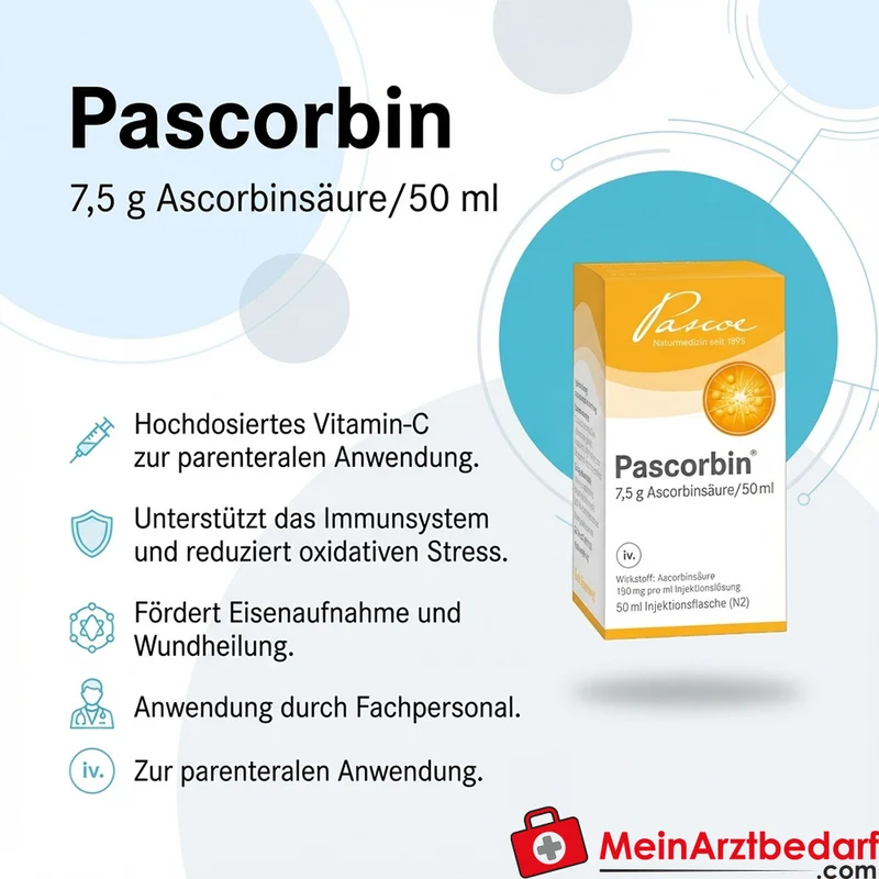 Pascorbin Ascorbinsäure 7,5 g/50 ml Injektionslösung Einmalampulle
