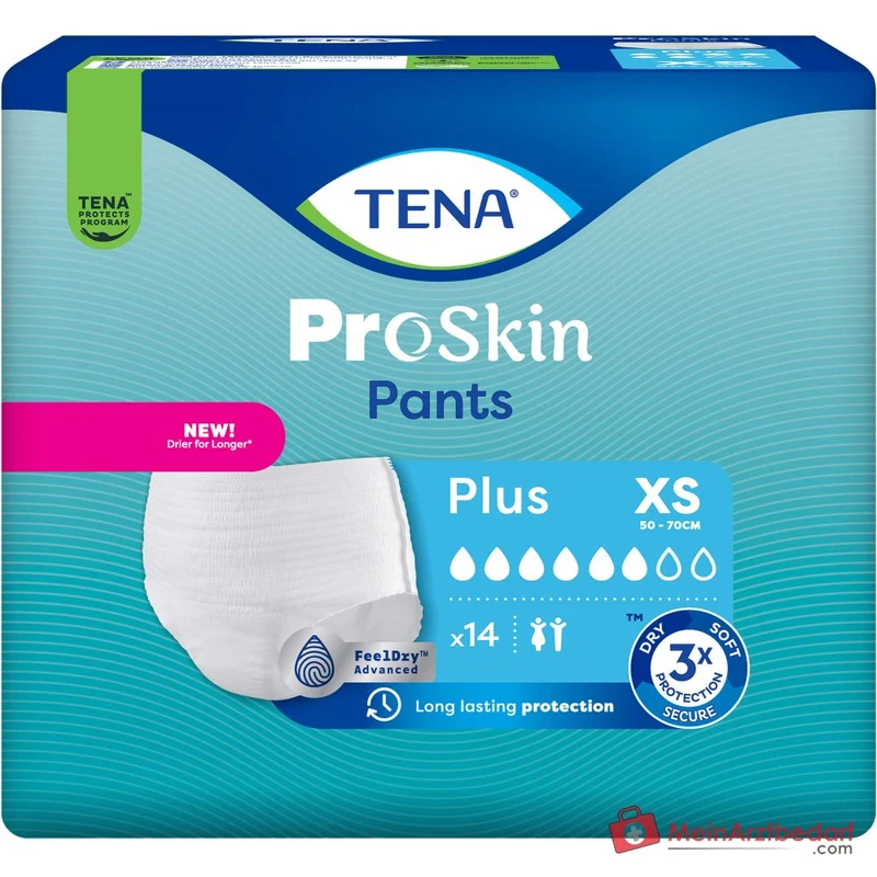 Tena Pants Plus ProSkin Einweghosen ConfioFit XS 50-70 cm, 56 St.