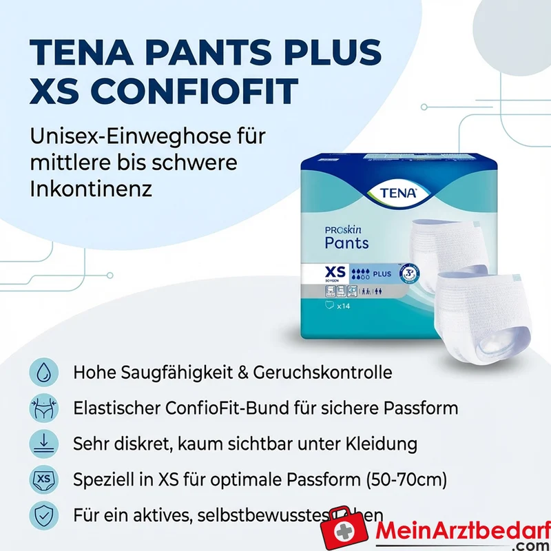 Tena Pants Plus ProSkin Einweghosen ConfioFit XS 50-70 cm, 56 St.