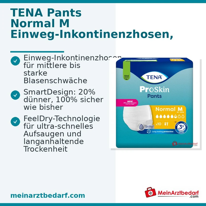 TENA Pants Normal M Inkontinenz-Einweghosen Medium 72 Stück
