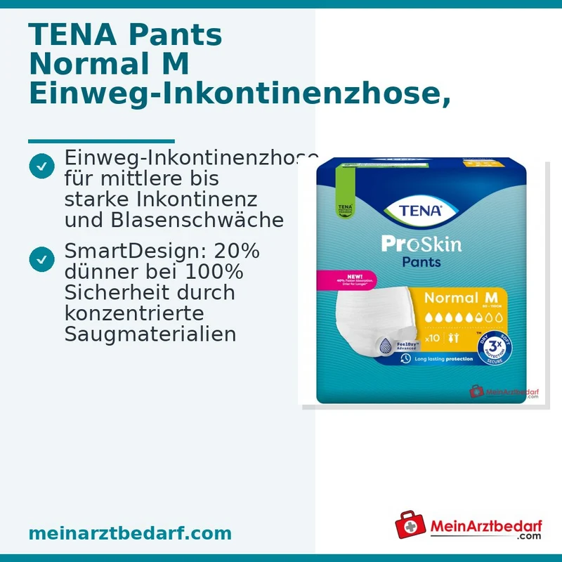 TENA Pants Normal M Inkontinenz-Einweghosen Medium 72 Stück