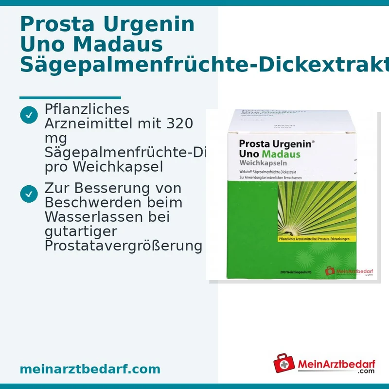 Prosta Urgenin Uno Madaus Sägepalmenfrüchte-Dickextrakt Weichkapseln, 60 St.