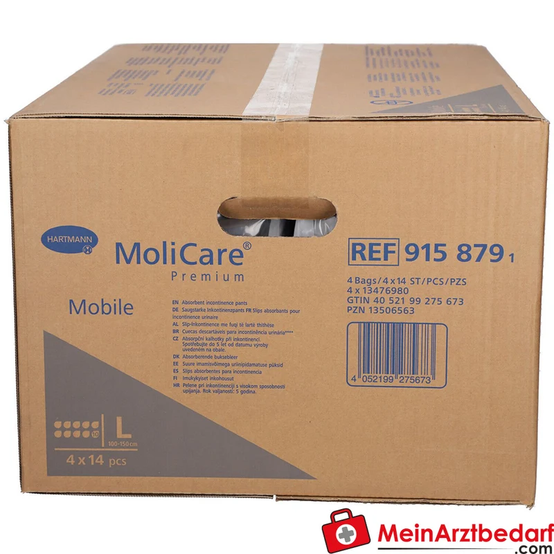 MoliCare Premium Mobile 10 Tropfen Einweghose Größe L, 14 St.