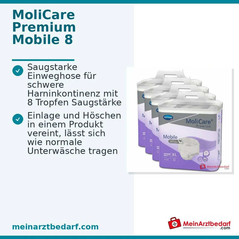 MoliCare Premium Mobile 8 Tropfen Einweghose XL, 56 St.