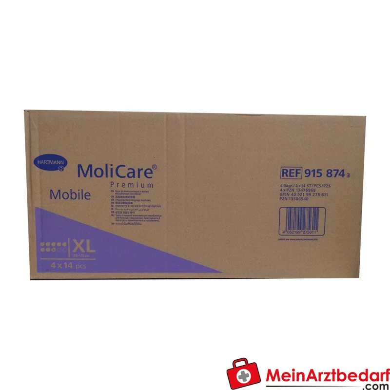MoliCare Premium Mobile 8 Tropfen Einweghose XL, 56 St.