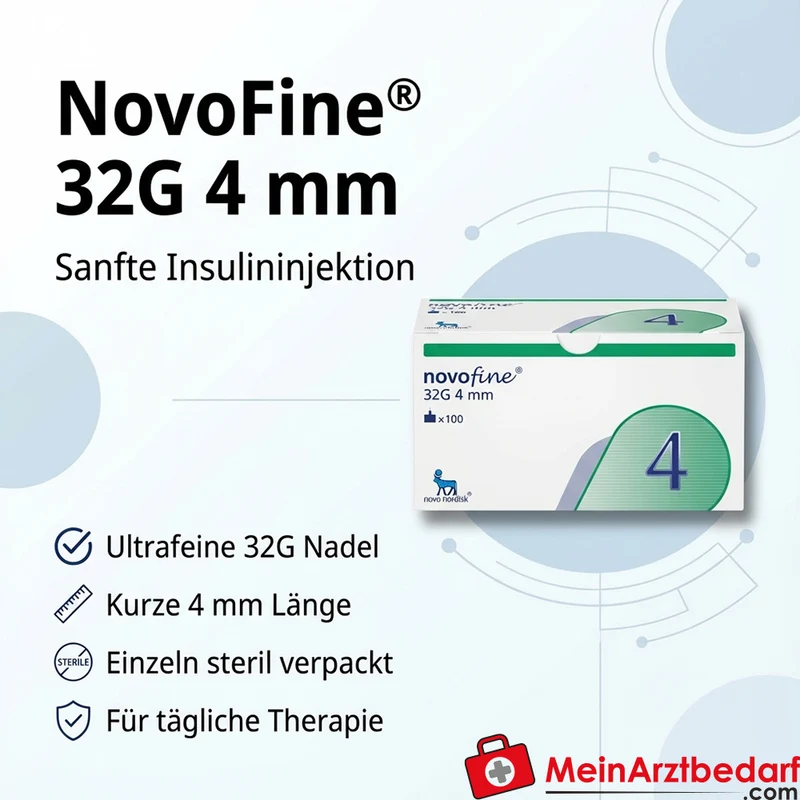 NovoFine Pen‑Nadeln 32G 4 mm Einzeln steril 100 Stück