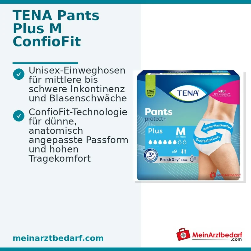 TENA Pants Plus M ConfioFit Einweghosen, 56 St. (4x14 St.)