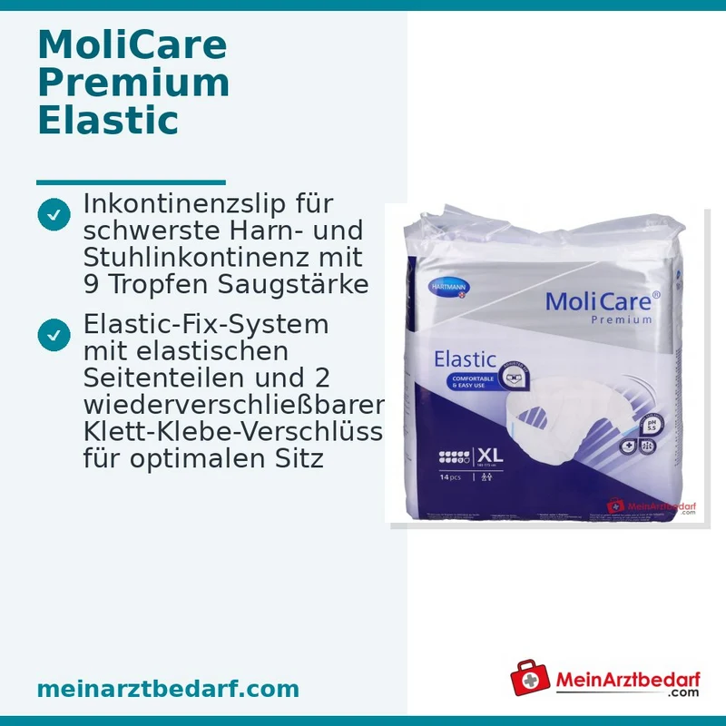 MOLICARE Premium Elastic Slip 9 Tropfen XL Inkontinenzslip 14 Stück