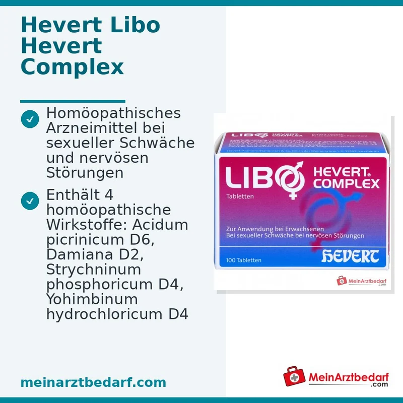Hevert Libo Complex homöopathische Tabletten mit Acidum picrinicum und Damiana 100 Stück