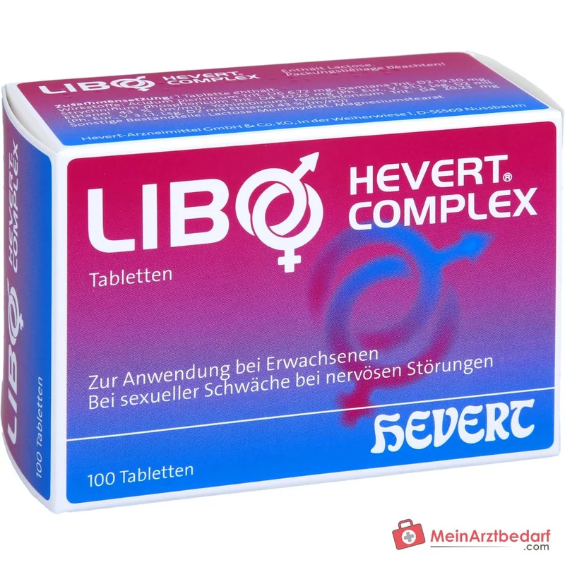 Hevert Libo Complex homöopathische Tabletten mit Acidum picrinicum und Damiana 100 Stück
