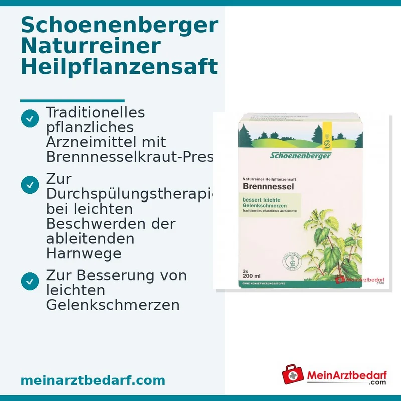 Schoenenberger Naturreiner Heilpflanzensaft Brennnessel Brennnesselkraut-Presssaft Saft, 200 ml