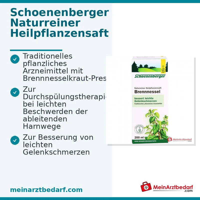 Schoenenberger Naturreiner Heilpflanzensaft Brennnessel Brennnesselkraut-Presssaft Saft, 200 ml