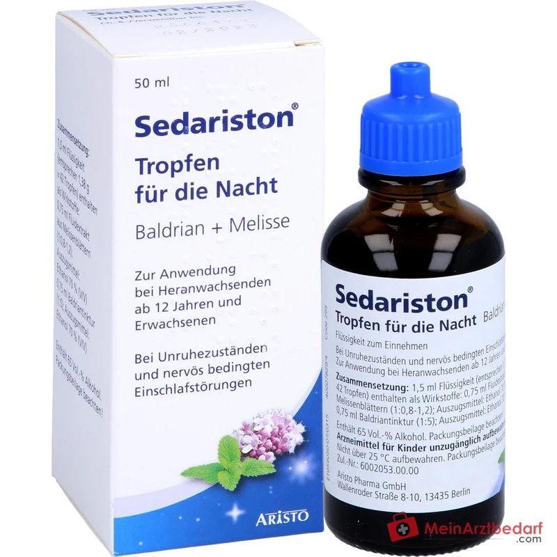 Sedariston Tropfen für die Nacht Baldrian und Melissenöl Tropfen 20 ml, 50 ml