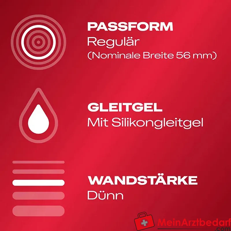 Durex Gefühlsecht Kondome extra dünn aus Naturkautschuklatex 56 mm Reservoir 195 mm