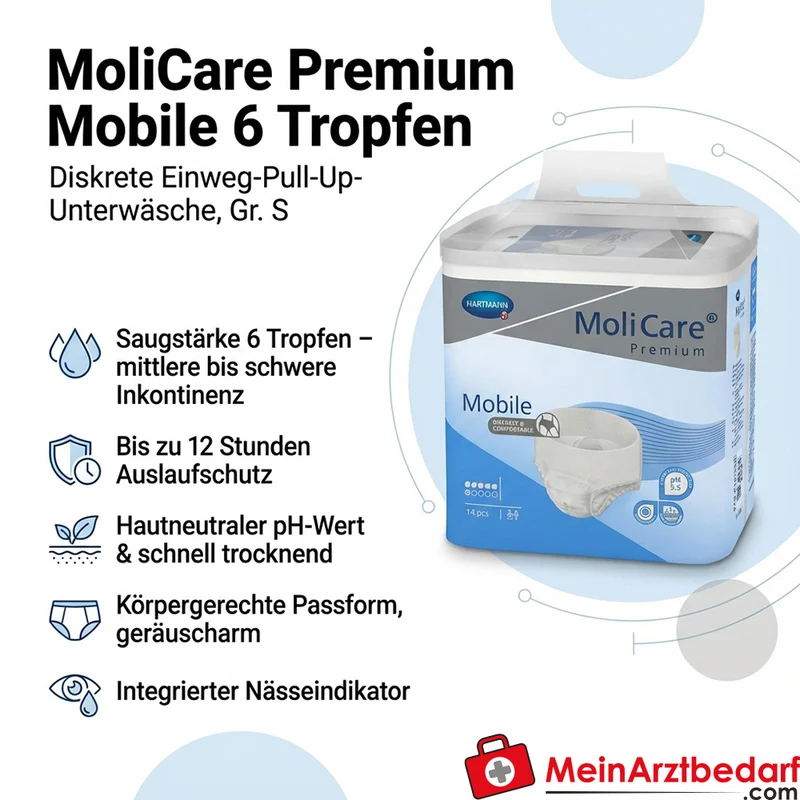 MoliCare Premium Mobile 6 Tropfen Einweg-Pull-Up-Unterwäsche Gr. S
