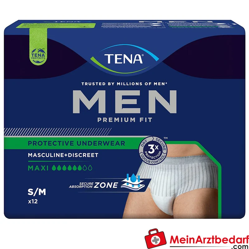 TENA Men Premium Fit Inkontinenz-Pants Maxi S/M, 48 St. (4x12 St.)