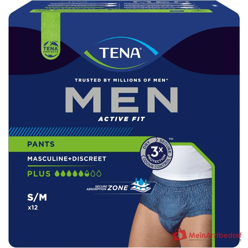 TENA Men Active Fit Pants Plus Einweghose S/M blau 48 Stück (4x12)