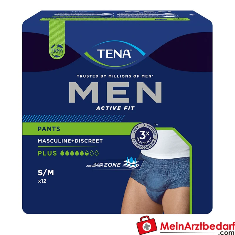 TENA Men Active Fit Pants Plus Einweghose S/M blau 48 Stück (4x12)