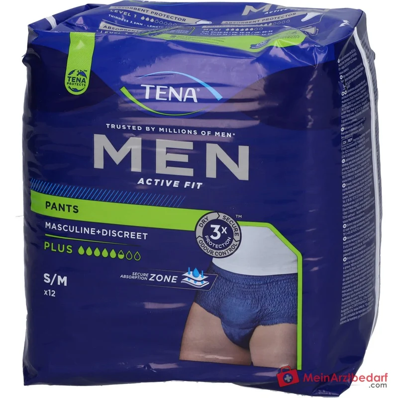 TENA Men Active Fit Pants Plus Einweghose S/M blau 48 Stück (4x12)