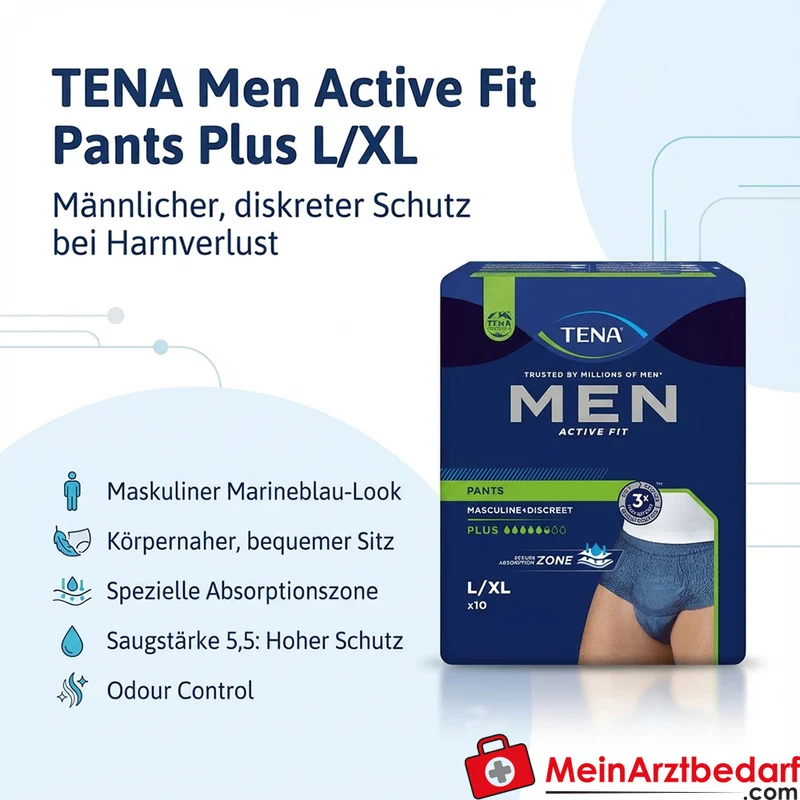 TENA Men Active Fit Pants Plus Saugstärke 5,5 Einmalhosen L/XL blau