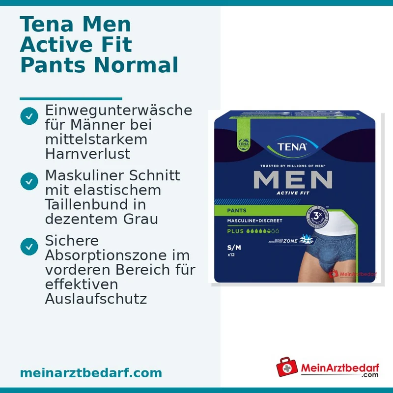 TENA Men Active Fit Pants Plus Saugstärke 5,5 Einmalhosen L/XL blau