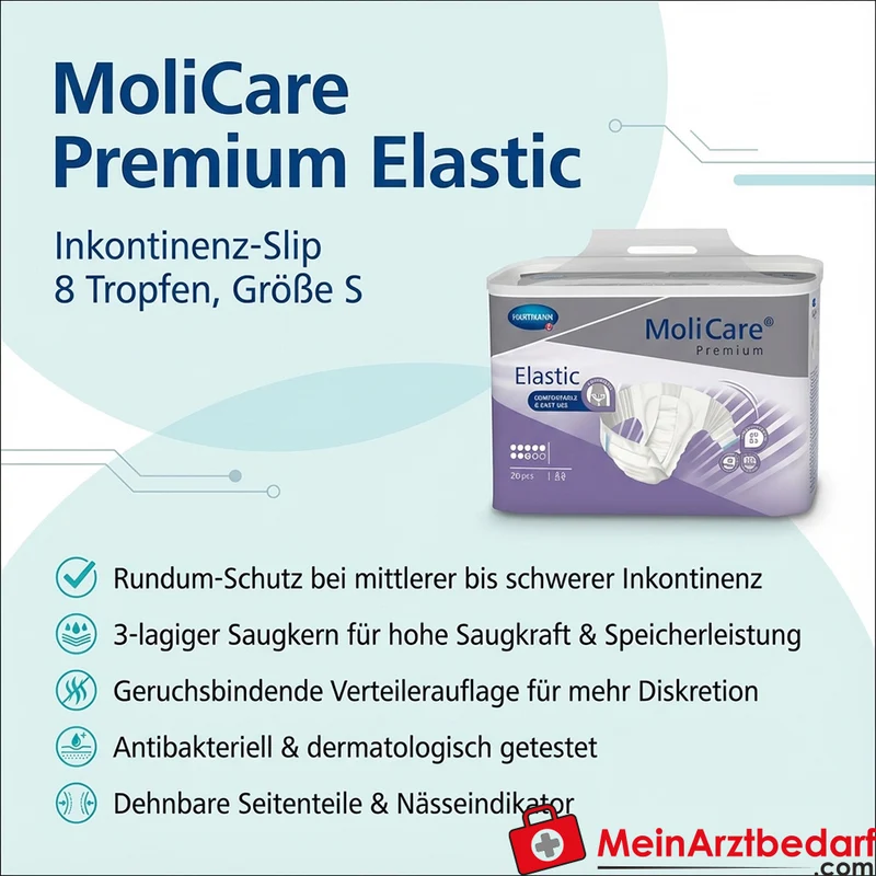 MoliCare Premium Elastic Inkontinenz-Slip 8 Tropfen Größe S (70–90 cm)