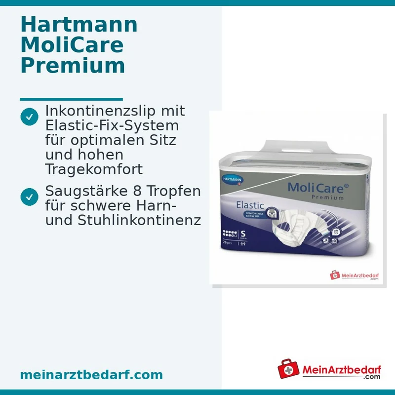 MoliCare Premium Elastic Inkontinenz-Slip 8 Tropfen Größe S (70–90 cm)