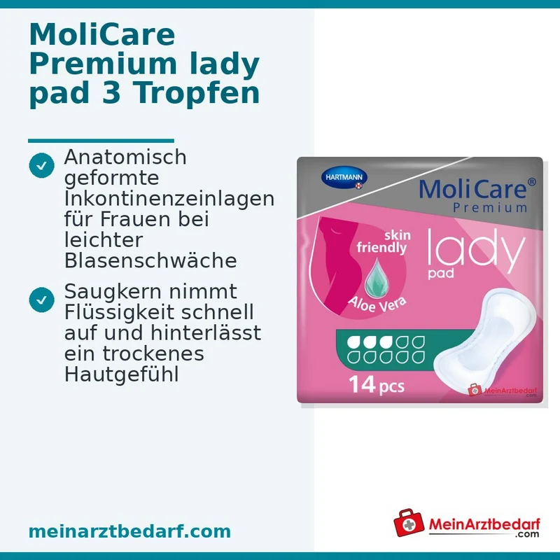 Hartmann MoliCare Premium lady pad 3 Tropfen Inkontinenzeinlagen, 168 Stück