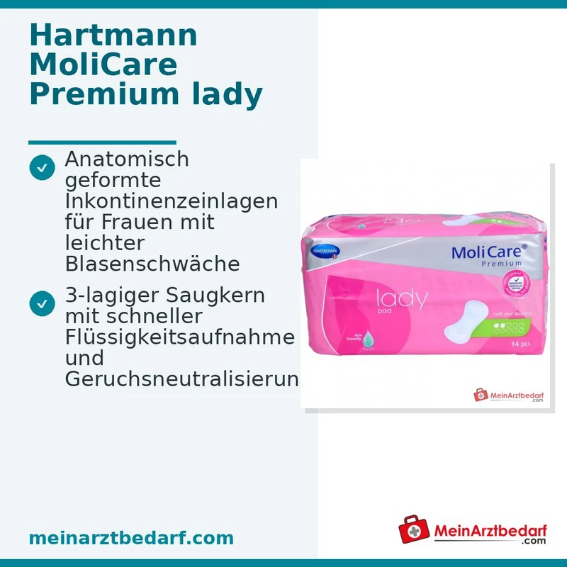 Hartmann MoliCare Premium lady pad 2 Tropfen Inkontinenzeinlagen, 252 St.