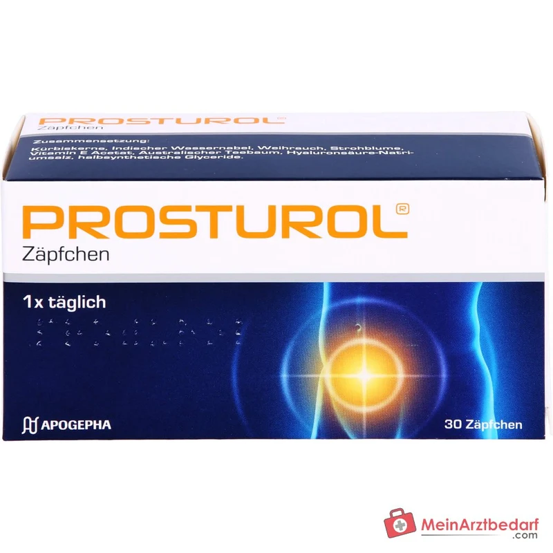Prosturol Kürbiskerne / Indischer Wassernabel / Weihrauch / Strohblume / Vitamin E / Australischer Teebaum / Hyaluronsäure Zäpfchen, 10 St.
