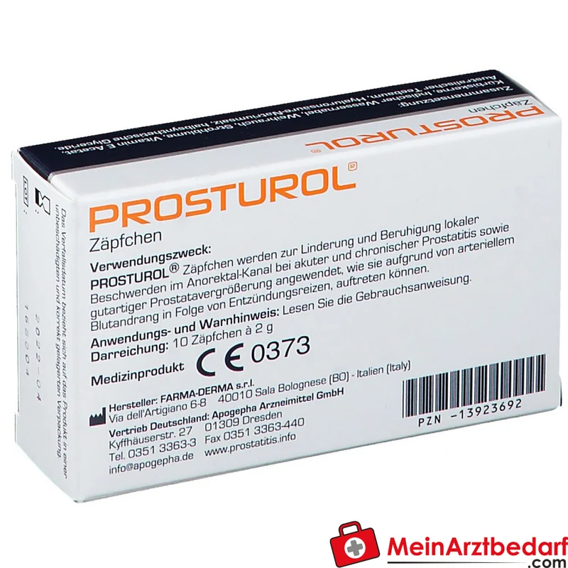 Prosturol Kürbiskerne / Indischer Wassernabel / Weihrauch / Strohblume / Vitamin E / Australischer Teebaum / Hyaluronsäure Zäpfchen, 10 St.