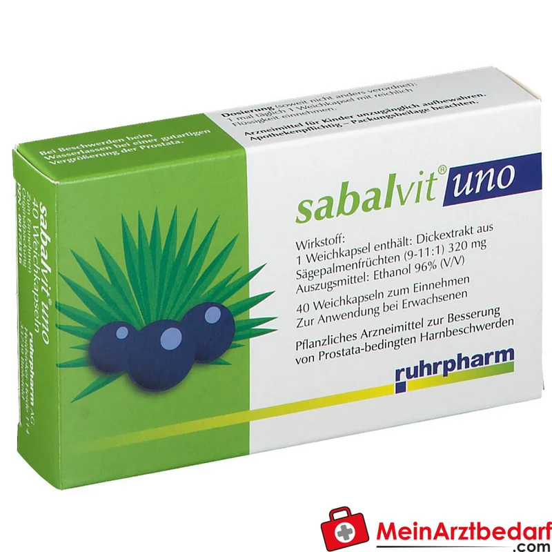 Ruhrpharm Sabalvit Uno Sägepalmenfrüchte-Dickextrakt Weichkapseln, 40 St.