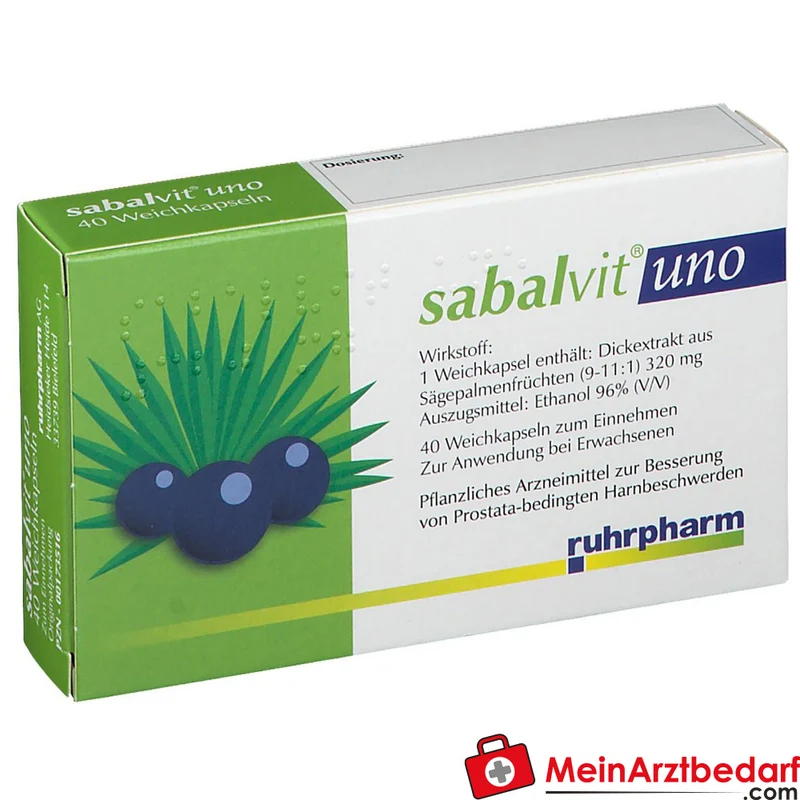 Ruhrpharm Sabalvit Uno Sägepalmenfrüchte-Dickextrakt Weichkapseln, 40 St.