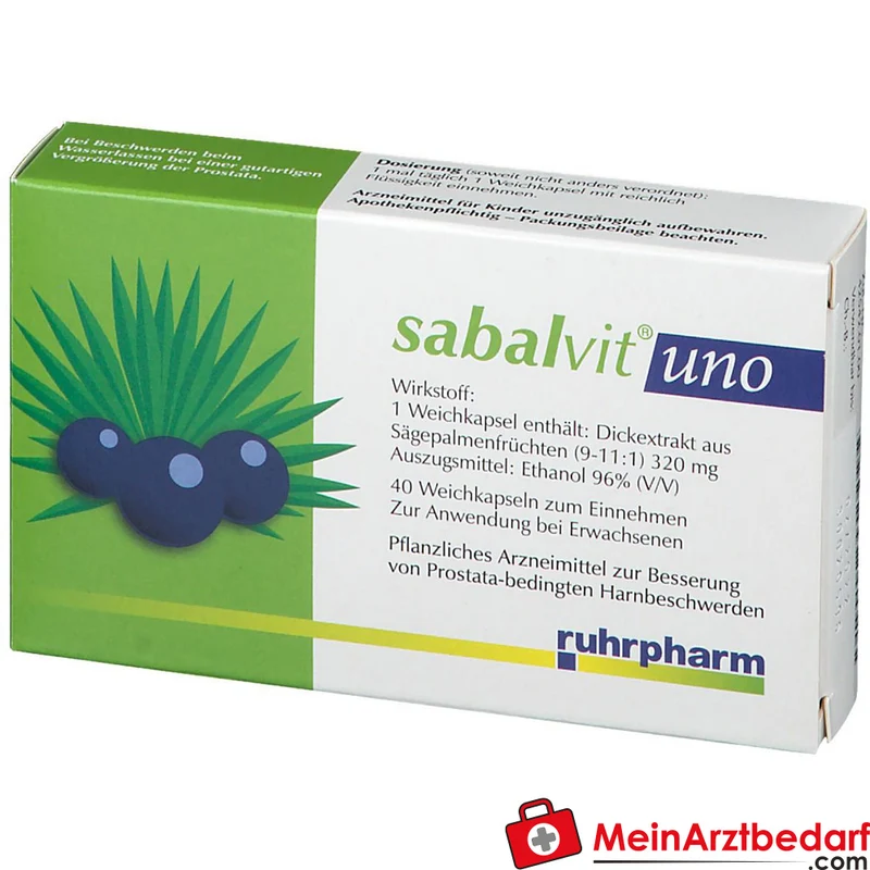 Ruhrpharm Sabalvit Uno Sägepalmenfrüchte-Dickextrakt Weichkapseln, 40 St.