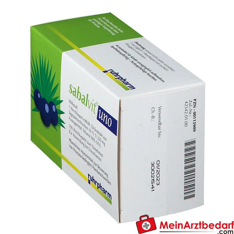 Ruhrpharm Sabalvit Uno Sägepalmenfrüchte-Dickextrakt Weichkapseln, 40 St.