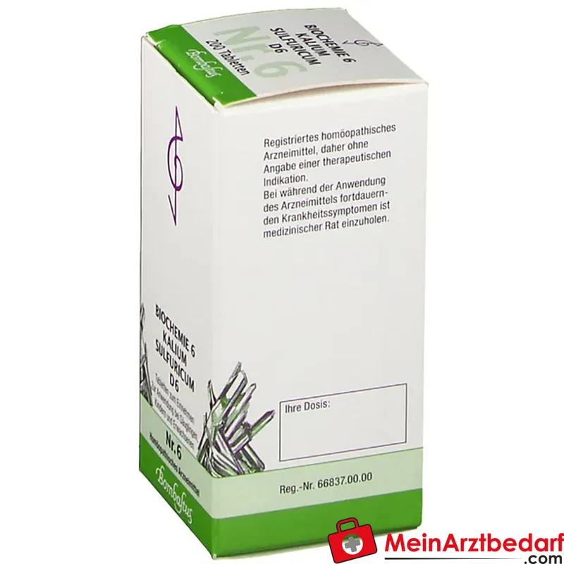 Bombastus Biochemie 6 Kalium sulfuricum D 6 250 mg Tabletten