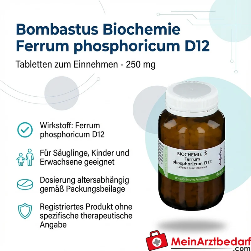 Bombastus Biochemie Ferrum phosphoricum D12 250 mg Tabletten Packung