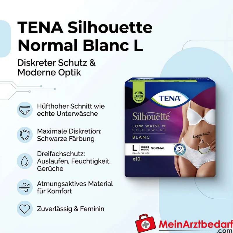 TENA Silhouette Normal Blanc Einweg-Inkontinenz-Pants Gr. L hüfthoch