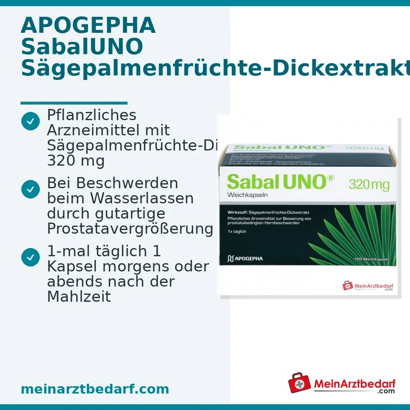 SabalUNO Sabalextrakt 320 mg Weichkapseln 120 Stück
