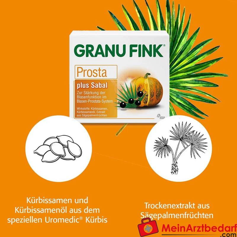Granu Fink Prosta plus Sabal Kürbissamen / Kürbissamenöl / Sägepalmenfrüchte-Trockenextrakt Hartkapseln, 200 St.