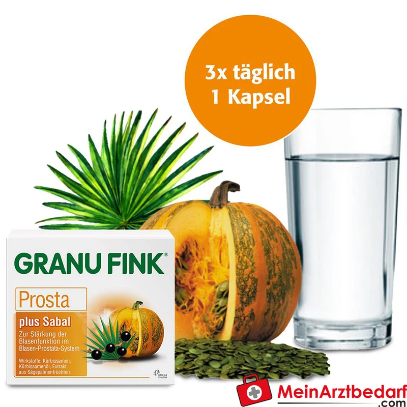 Granu Fink Prosta plus Sabal Kürbissamen / Kürbissamenöl / Sägepalmenfrüchte-Trockenextrakt Hartkapseln, 200 St.