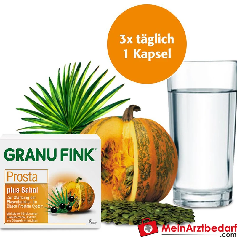 Granu Fink Prosta plus Sabal Kürbissamen / Kürbissamenöl / Sägepalmenfrüchte-Trockenextrakt Hartkapseln, 200 St.