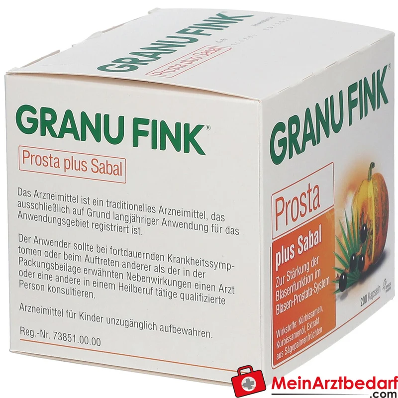 Granu Fink Prosta plus Sabal Kürbissamen / Kürbissamenöl / Sägepalmenfrüchte-Trockenextrakt Hartkapseln, 200 St.
