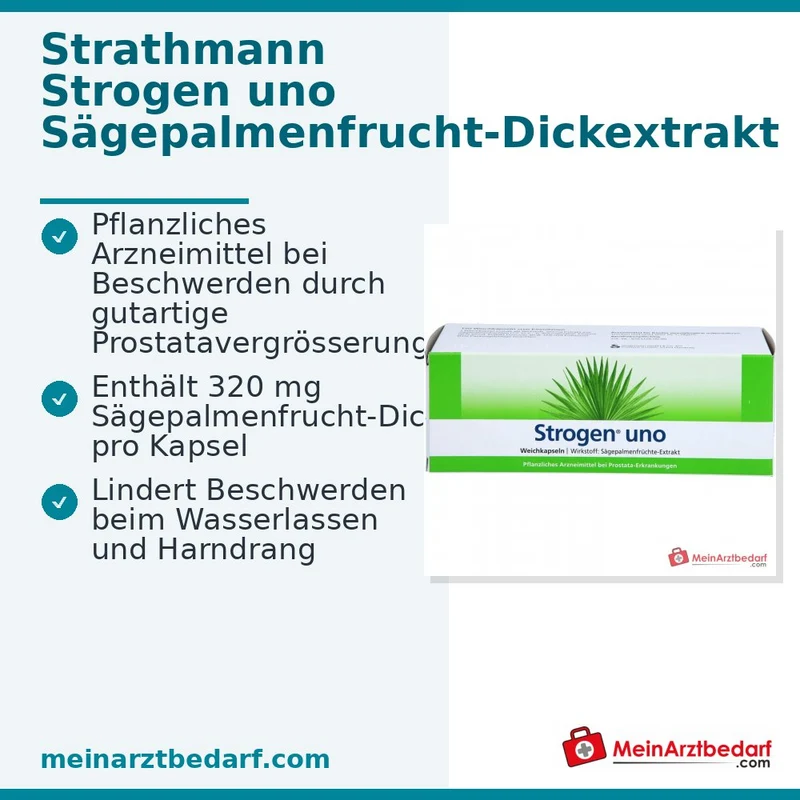 Strathmann Strogen uno Sägepalmenfrucht-Dickextrakt Weichkapseln, 60 St.