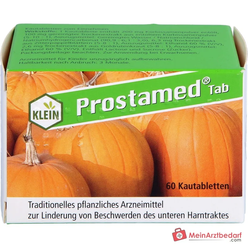 Dr. Gustav Klein Prostamed Tab Kürbissamenpulver / Kürbissamen-Trockenextrakt / Zitterpappelblätter-Trockenextrakt / Goldrutenkraut-Trockenextrakt Kautabletten, 360 St.