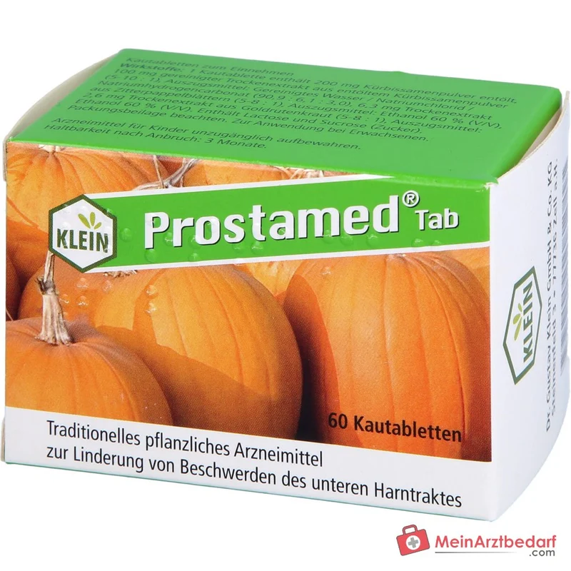 Dr. Gustav Klein Prostamed Tab Kürbissamenpulver / Kürbissamen-Trockenextrakt / Zitterpappelblätter-Trockenextrakt / Goldrutenkraut-Trockenextrakt Kautabletten, 360 St.